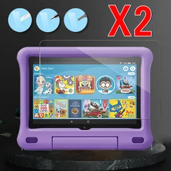 2Pcs Tablet Screen Protectors for Fire 7 Kids Pro/Fire 8 Kids Pro/Fire 10 Kids Tempered Glass Cover Coverage Protection Film