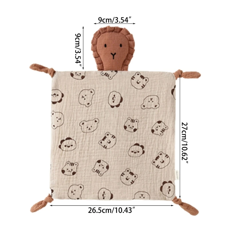 Cartoon Baby Face Towel Stuffed Rabbit Baby Sleeping Cuddle Security Blanket Newborn Cotton Muslin Appease Towel Handkerchief