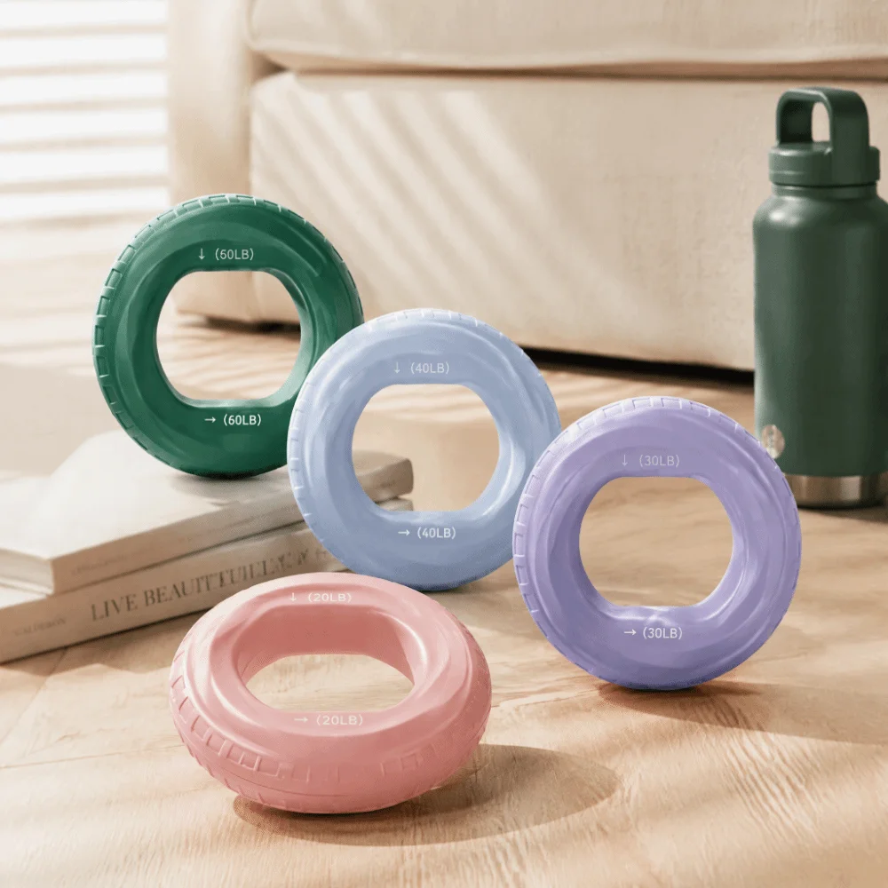 Portable Silicone Material Grip Ring Flexible Texture Ergonomic Shape Finger Trainer Dual Resistance Hand Gripper Stress Relief
