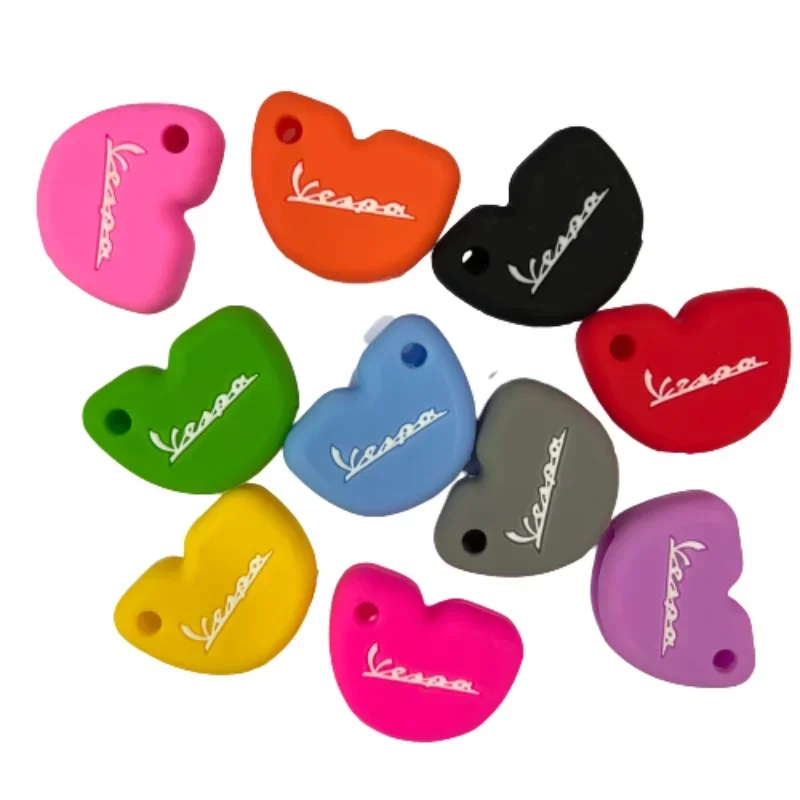 1PC Silicone Key Case FOB Cover For Vespa Enrico Piaggio GTS 300 LX150 Fly 125 3vte Gts 200 250 Scooter Keys Keychain Protector