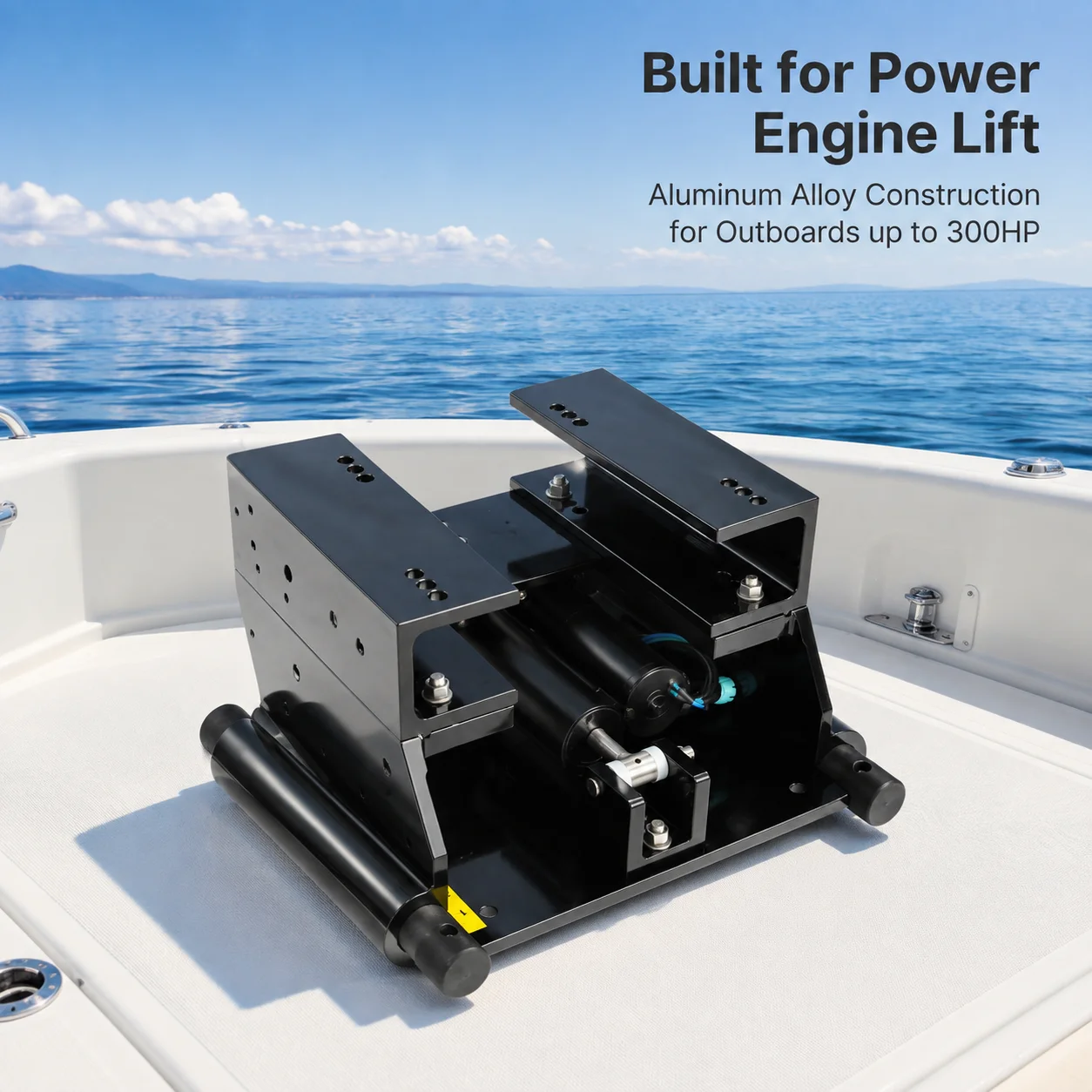 Hochleistungs-Hydraulik-Hebevorrichtung für Außenbordmotoren bis zu 300 PS, Marine-Heckklappen-Hydraulikheber 12V DC Boot-Heckmontage 2,8T 6172,94 lbs Hubkraft 3,15 Zoll Hubhöhe,