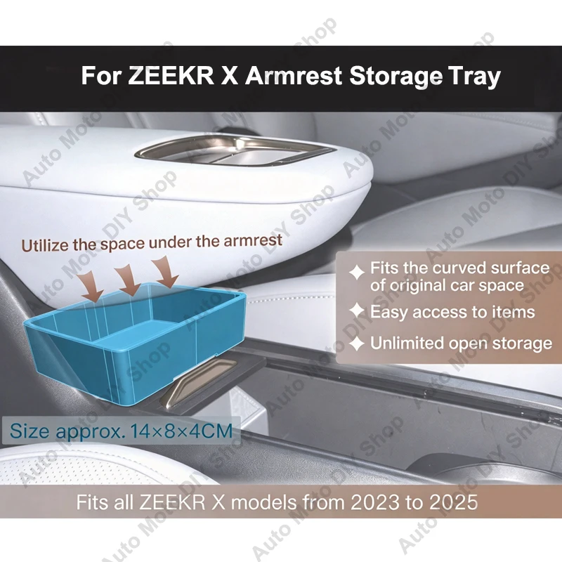 1PCS For ZEEKR X Car Armrest Storage Tray 3D Printed Organizer Open-Style Design Ideal for Storing Documents/Cards/ETC/Cables