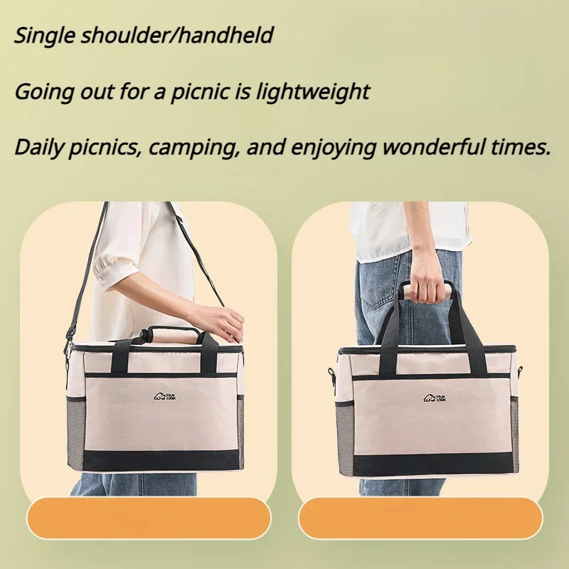 

Large Capacity 30L Waterproof Insulated Picnic Cooler Bag Portable Outdoor Lunch Food Storage Container