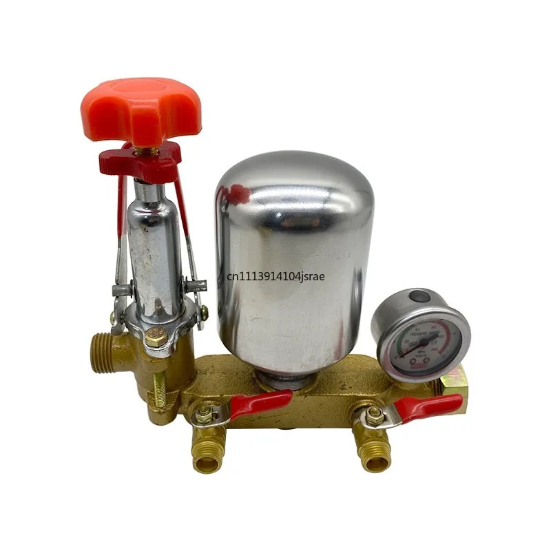 26/60 Sprayer Pump Spare Parts, Three Cylinder Plunger Pump Outlet Assembly, Air Chamber, Pressure Valve & Pressure Gauge Kit