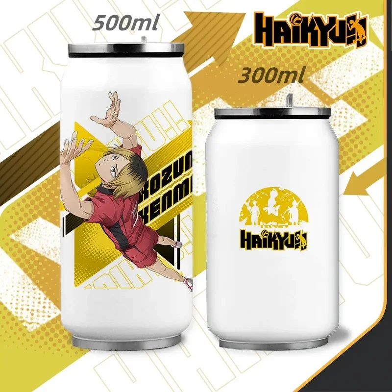 Haikyu!! Kozume Kenma 304 Tazza Thermos in Acciaio Inossidabile Hinata Shoyo Lattine per Bambini Tazza di Paglia 500ml Animazione Periferica Regalo