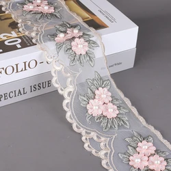 1/2/5 Yard New Flower Bow Embroidery Lace Wedding Christmas Costume DIY Handmade Craft Dress Curtain Quilt Cover Lace Lace