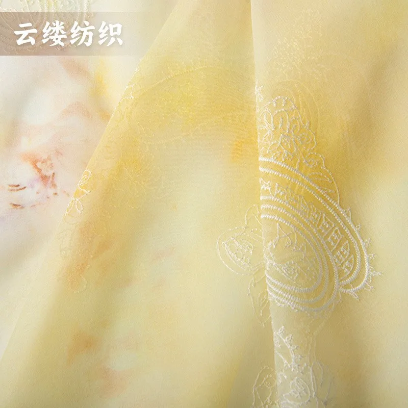 

Шелковая ткань с вышивкой и принтом в виде цветов кешью для юбок и одежды