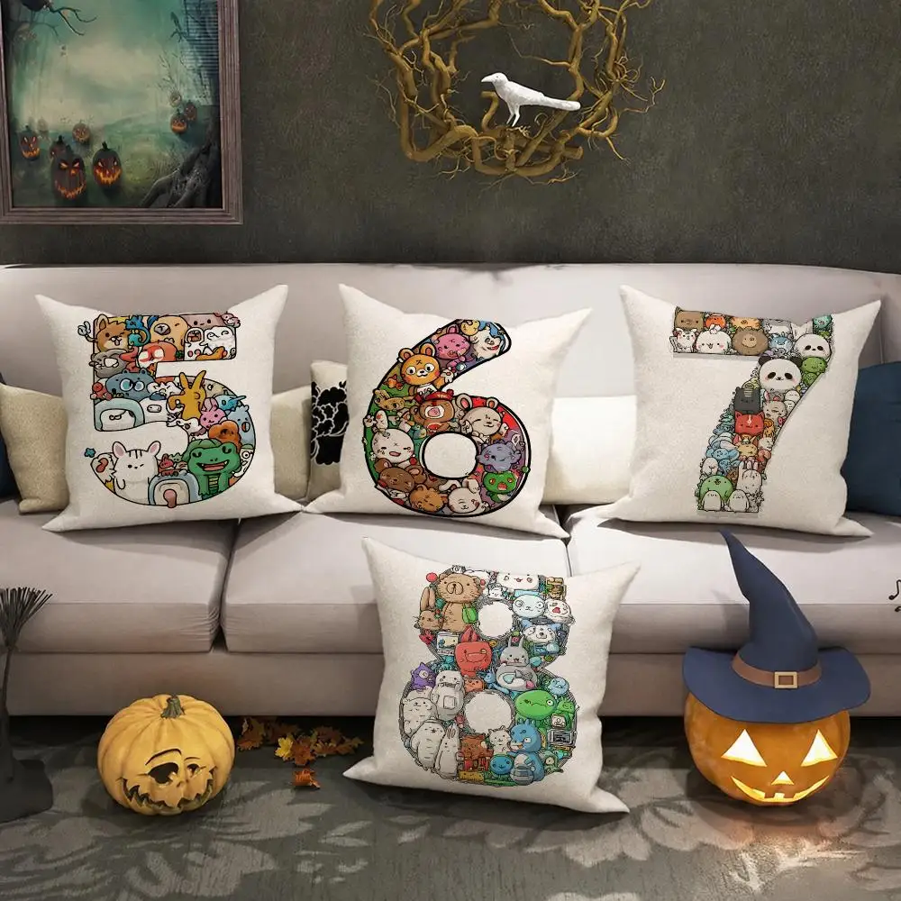 Digital Design Cushion Cover Halloween decoration trick or treat cushion cover, ghost, pumpkin head, bat decoration