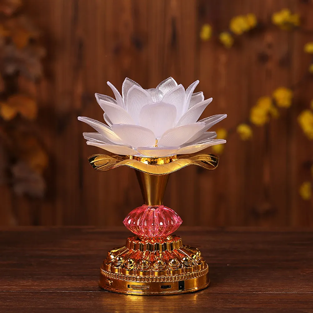 LED Lotus Lamp Color Changing Night Light for Meditation Room Bedroom Living Room Ambient Home Decor
