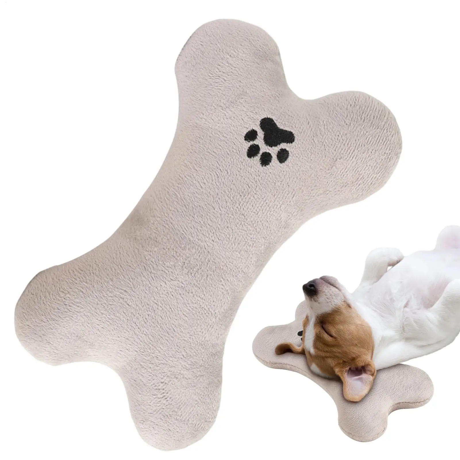 Knochenförmiges Katzen-Beruhigungskissen, kleines Hundekissen, weich, waschbar, kaubeständig, gefüllte Spielzeuge, knochenförmige Plüschtiere für mittelgroße Hunde
