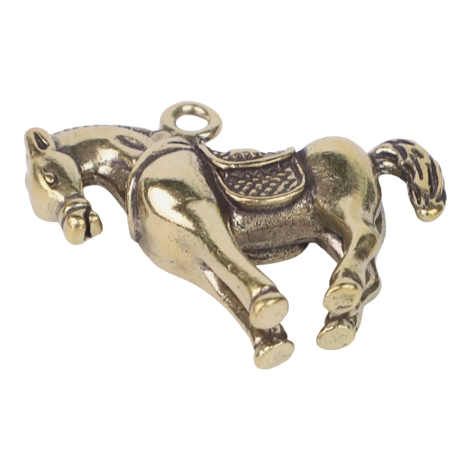 New Arrival for mini Vintage Solid Brass Horse Statue Amulet Car Key Ring Pendant Ornament Brass Horse Pendant 36mm*38mm