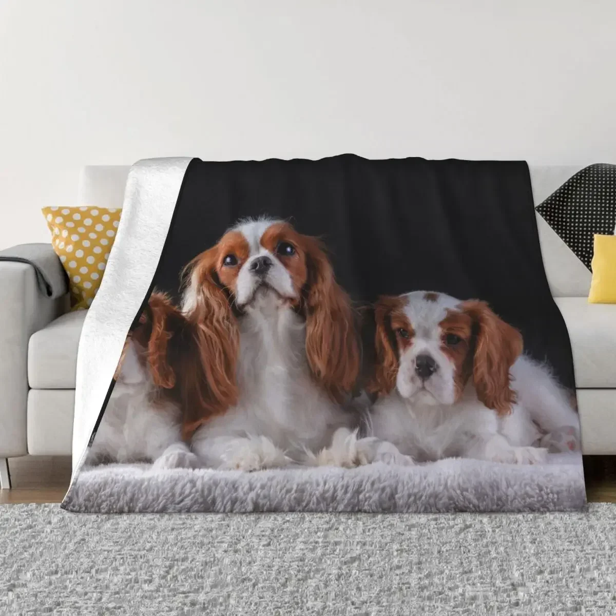 Baby Blanket Cavalier King Charles Spaniel  Animal Plaid Textile  Flannel Decor Dog Soft Throw Blankets for Bed Car Bedspread