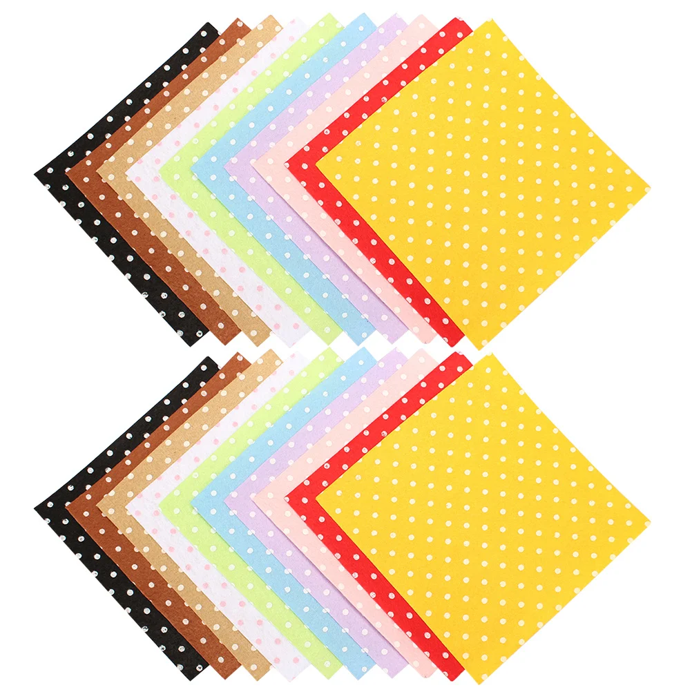 

20Pcs DIY Nonwoven Fabric Material Dot Pattern Cloth 10 Colors Size 15x15cm Handmade Felt Slices for Kids Creative