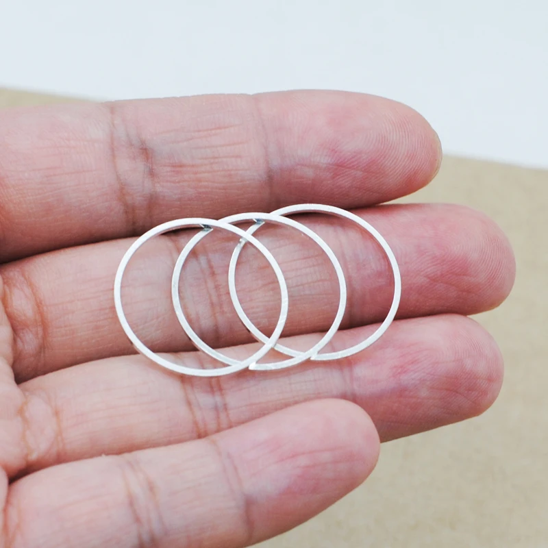 50pcs/Lot Light Silvery Color Copper 8-40mm Earring Wires Hoops Pendant Connectors For Diy Jewelry Finding Making Accessories