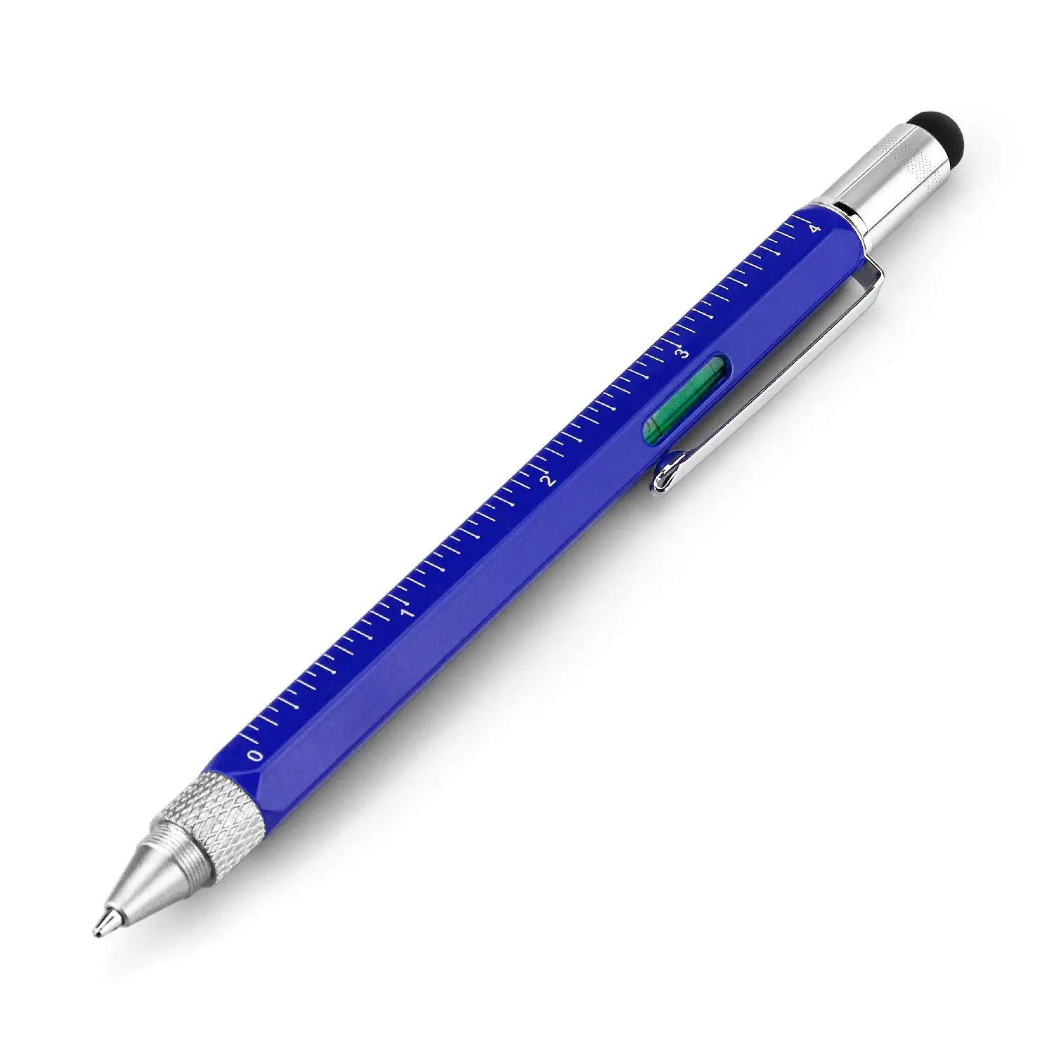6 In-1 Multitool Tech Tool with Refill Levelgauge Ruler Level Screwdriver Stylus Ballpoint Pen Unique Gift for Father's Day