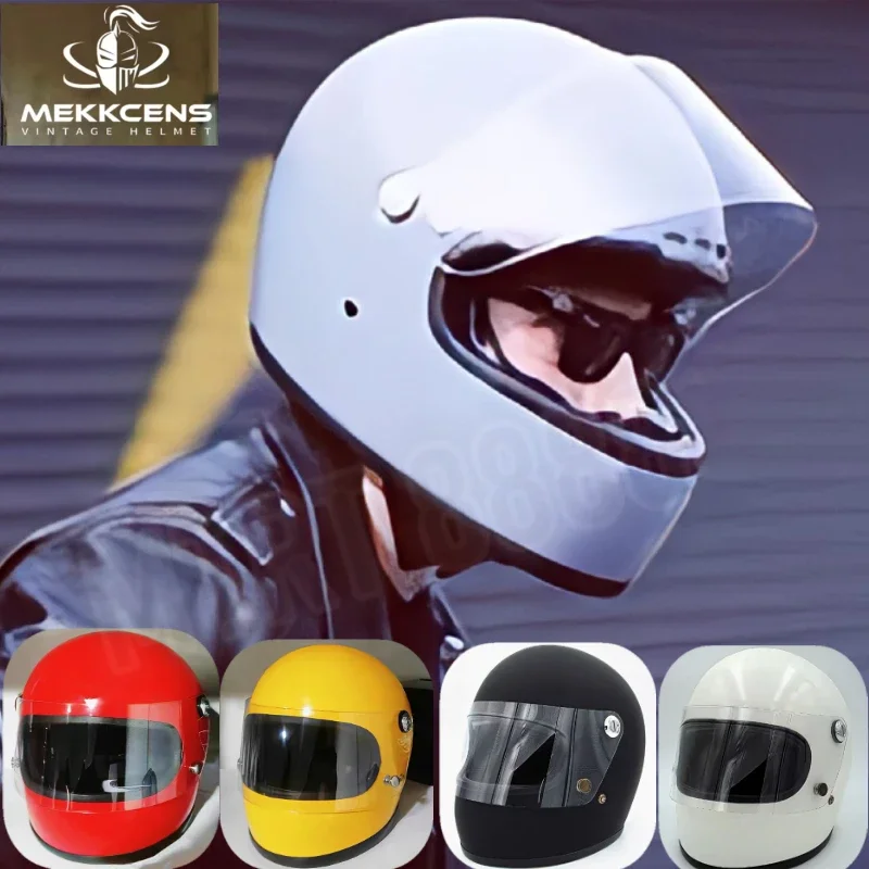 Japanese and Korean Style Small Helmet Retro Motorcycle Helmet Men's Women's Cruise Moto Full Helmet Carbon Fiber Moto Helmets