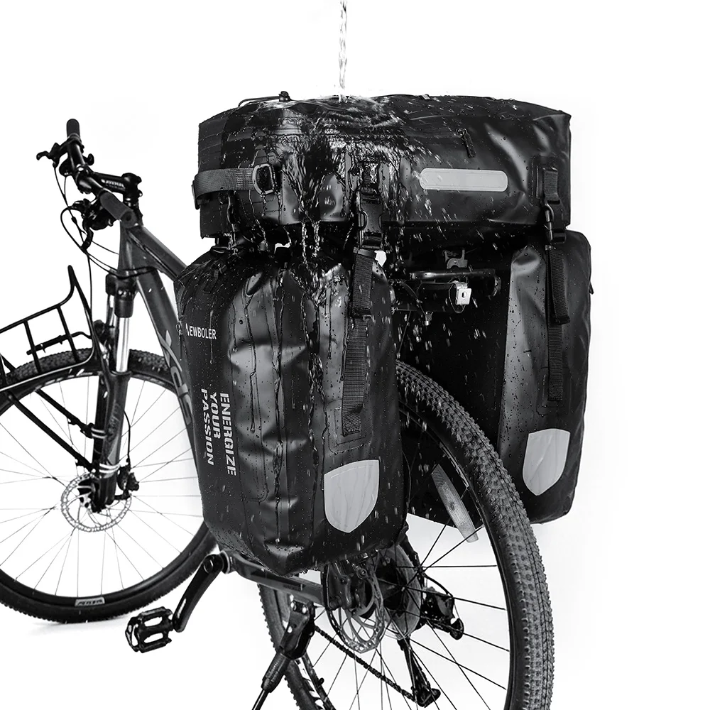 NEWBOLER 75L 3-in-1 Wasserdichte Fahrrad-Gepäckträgertasche MTB Rennrad-Tasche Große Kapazität Reisegepäckträger Satteltasche – Detail 11