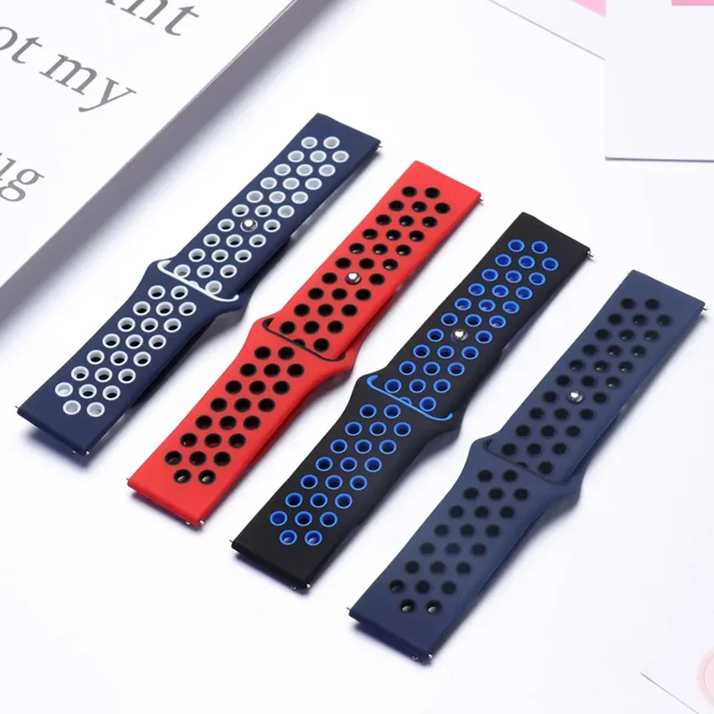 Silicone strap For Amazfit GTS 4-3-2e Mini/GTR 4-3-Pro-2 47mm/GTR 2e/stratos 2/3 sport Breathable Bracelet 20mm/22mm Watch band