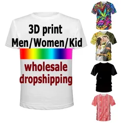 Custom Your Exclusive 3D Printed T-Shirt For Men Hip Hop Short Sleeve Tops Harajuku Fashion Women Kids T Shirts Breathable Tops