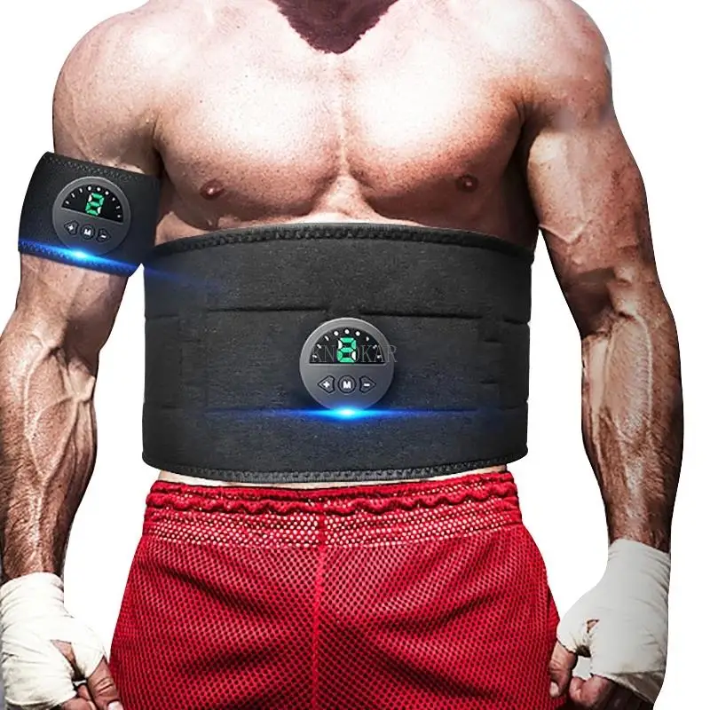 Abdominal Muscle Stimulator EMS Belly Training Belt Trainer LCD Display Abs Fitness Home Gym Weight Loss Body Slimming Machine