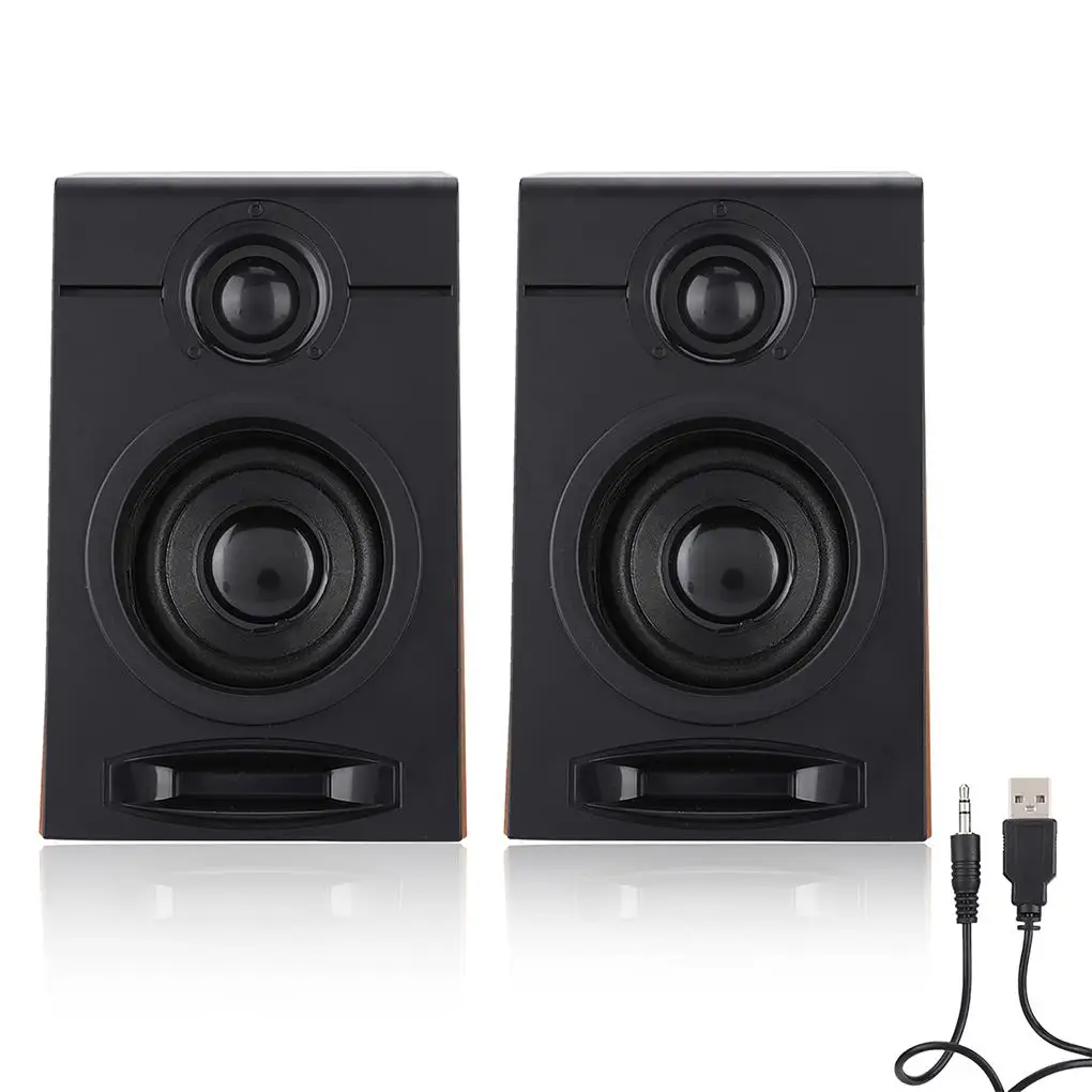 2 Pieces Computer Bass Speaker USB Wired Music Player Tool Multimedia Speakers PC Gaming Supply Sound Box Hotel Shop