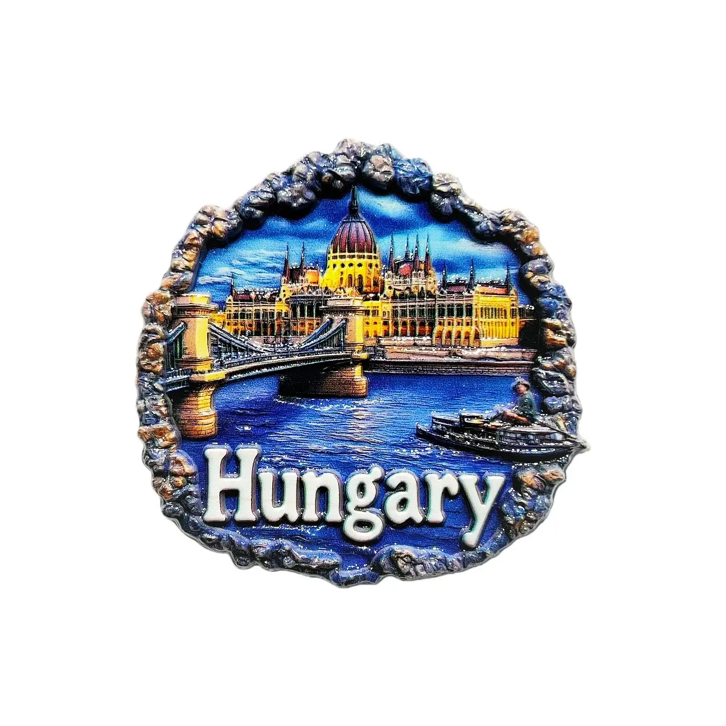 Hungary Budapest Landmark Chain Bridge Parliament Building Tourist Souvenir Decorative Crafts Magnet Fridge Sticker