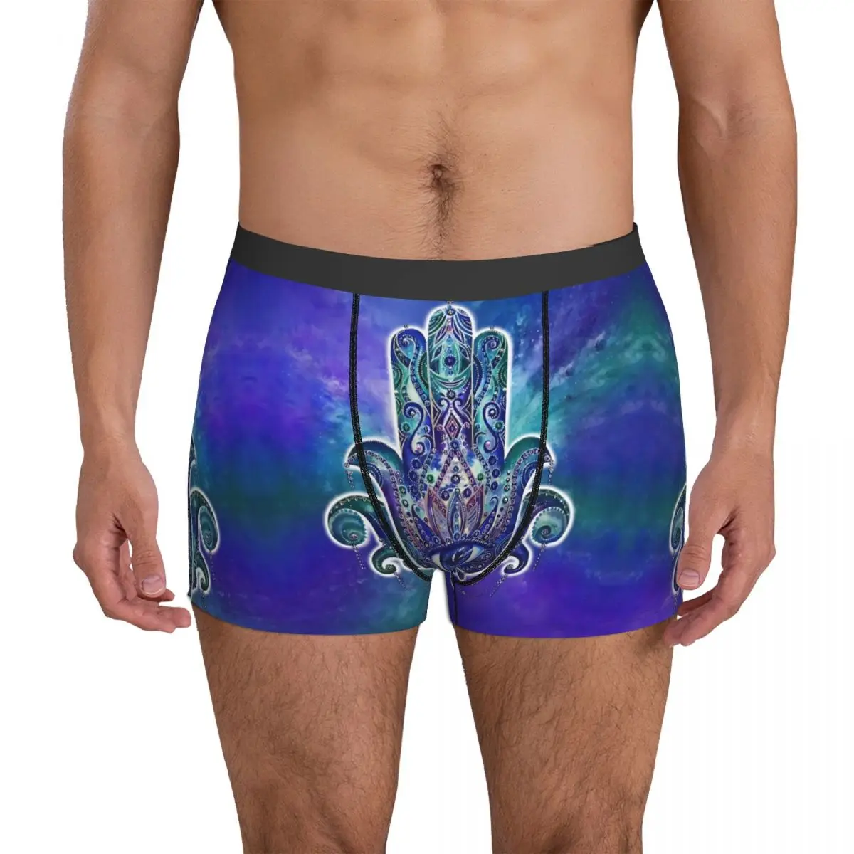 Retro Hamsa Hand Underwear Colorful Fatima Custom DIY Boxer Shorts Quality Males Panties Breathable Boxer Brief Birthday Present