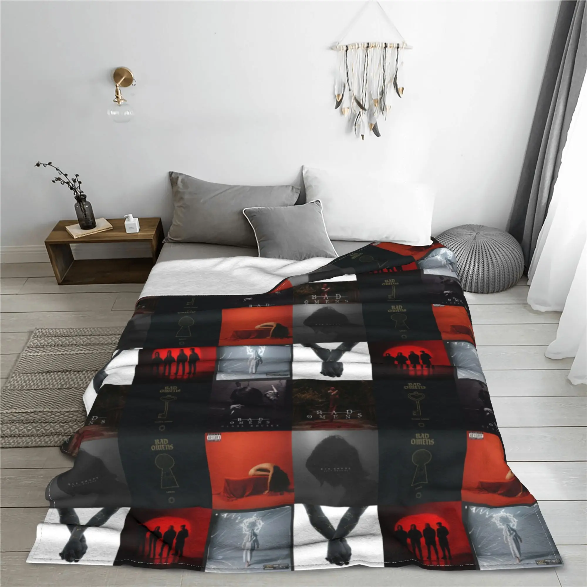 Bad Omens All Albums, Popular Singles And Members Blankets Fleece Sofa Throw Blanket for Couch Bedding Outdoor Throws Bedspread