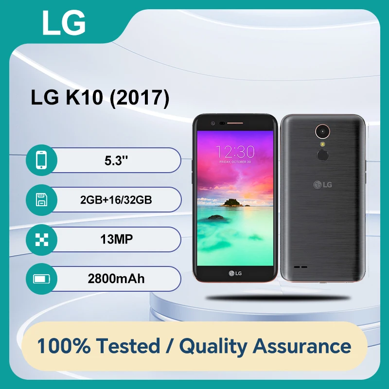 بصمة LG K10 (2017) الأصلية غير مقفلة WIFI 16GB 2GB RAM 5.3 بوصة 13MP Android 7.0
