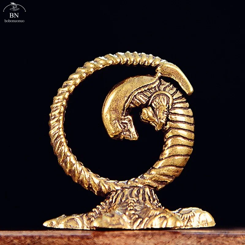 Vintage Solid Brass Reclining Alien Dragon Figurine Retro Decor, Desktop Ornament for Home/Office, Collectible Art & Unique Gift