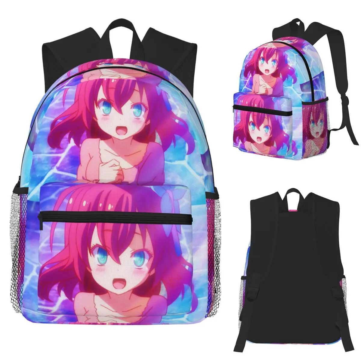 حقيبة ظهر Stephanie Dola Anime No Game No Life للطلاب حقيبة مدرسية للمشي لمسافات طويلة Daypack للأولاد والبنات حقيبة كتب عصرية حقائب كتف