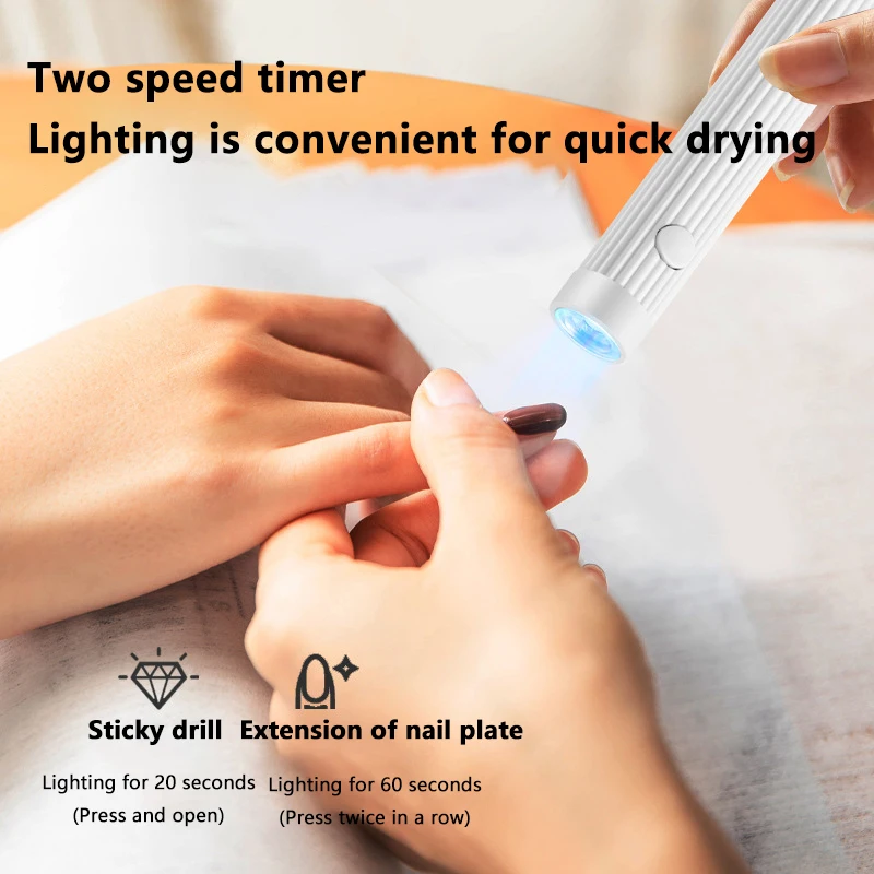 Draagbare UV LED Handheld Nagellamp Sneldrogende USB Nageldroger Machine Thuis Nagel Professionele Salon Fototherapie Gereedschap