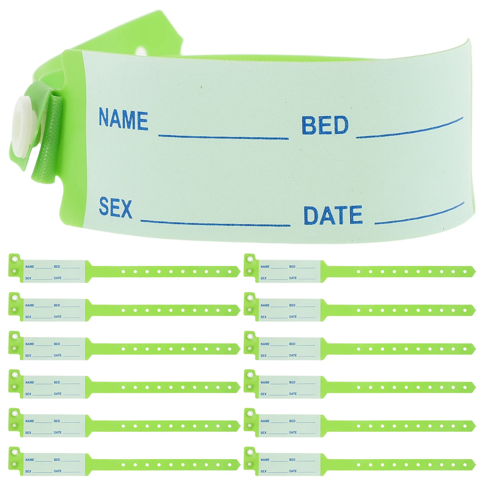 

100pcs Medical Wristband Hospital Identification For Adult Patient Elderly Disposable Waterproof Pvc Writable Nursing Armband