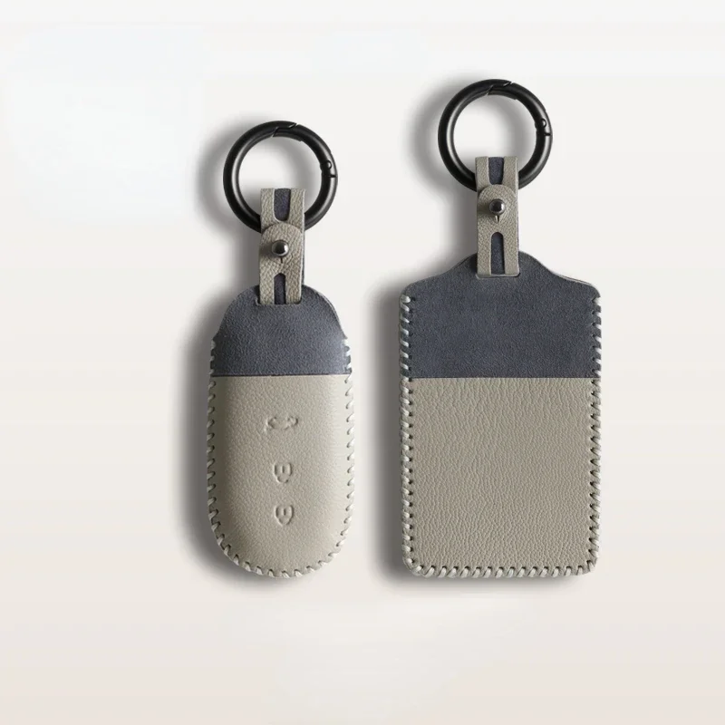 For AITO M5 2022 20223 Car Remote Key Case Shell Cover Two Tone Style And Simple Style Leather Keychain Keyring