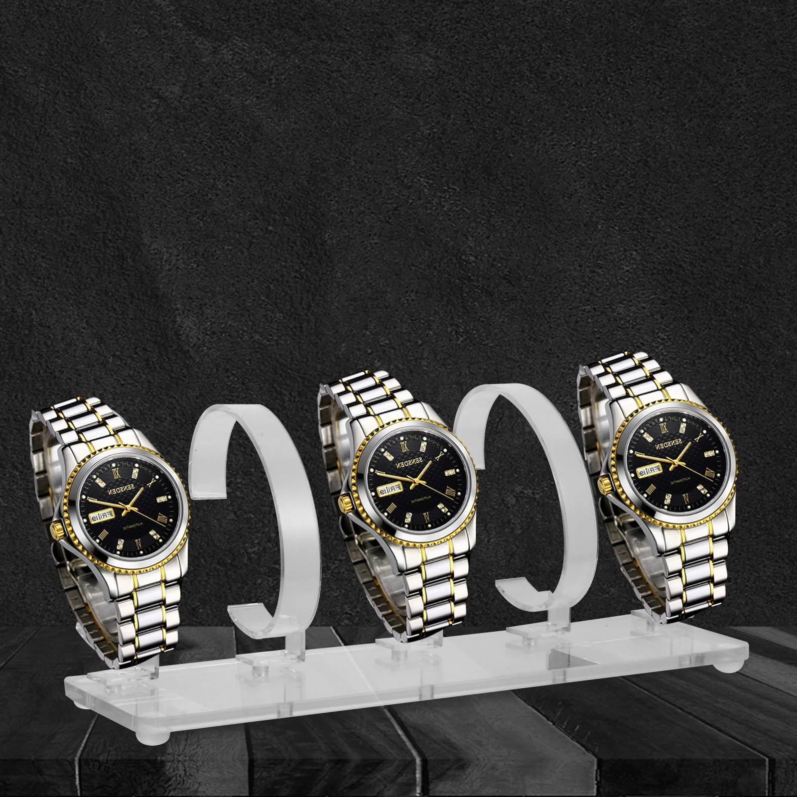 Acrylic Watch Display Stand Transparent Base Multi Booth Removable Storage Rack Non Sticker Easy Assembly for All Types
