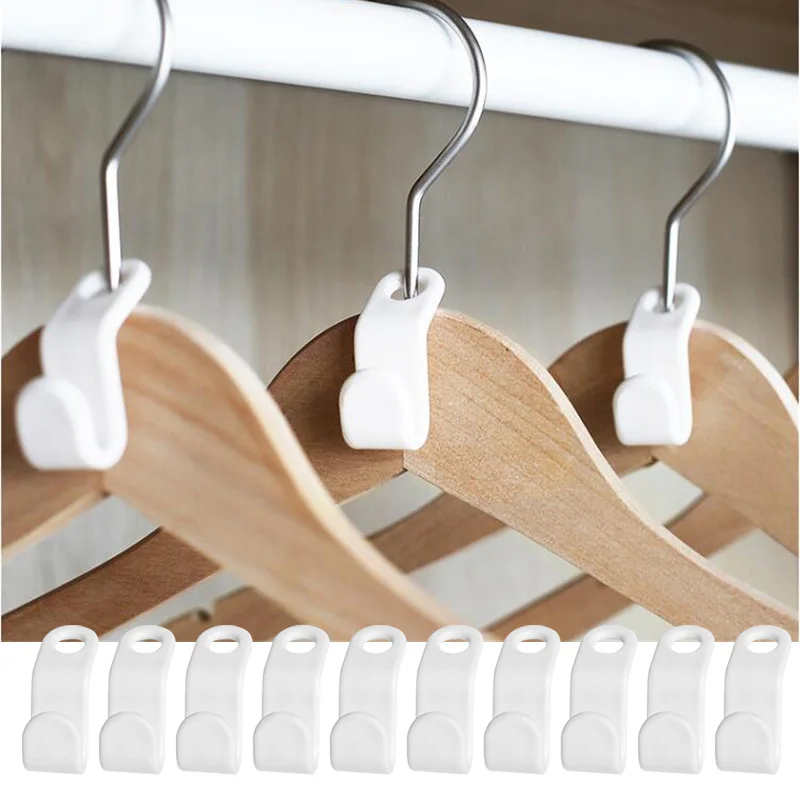 10/20pcs Clothes Hanger Wardrobe Clothes Rack Connector Cascading Hooks Saving Space Organizer Storage Closet Holder