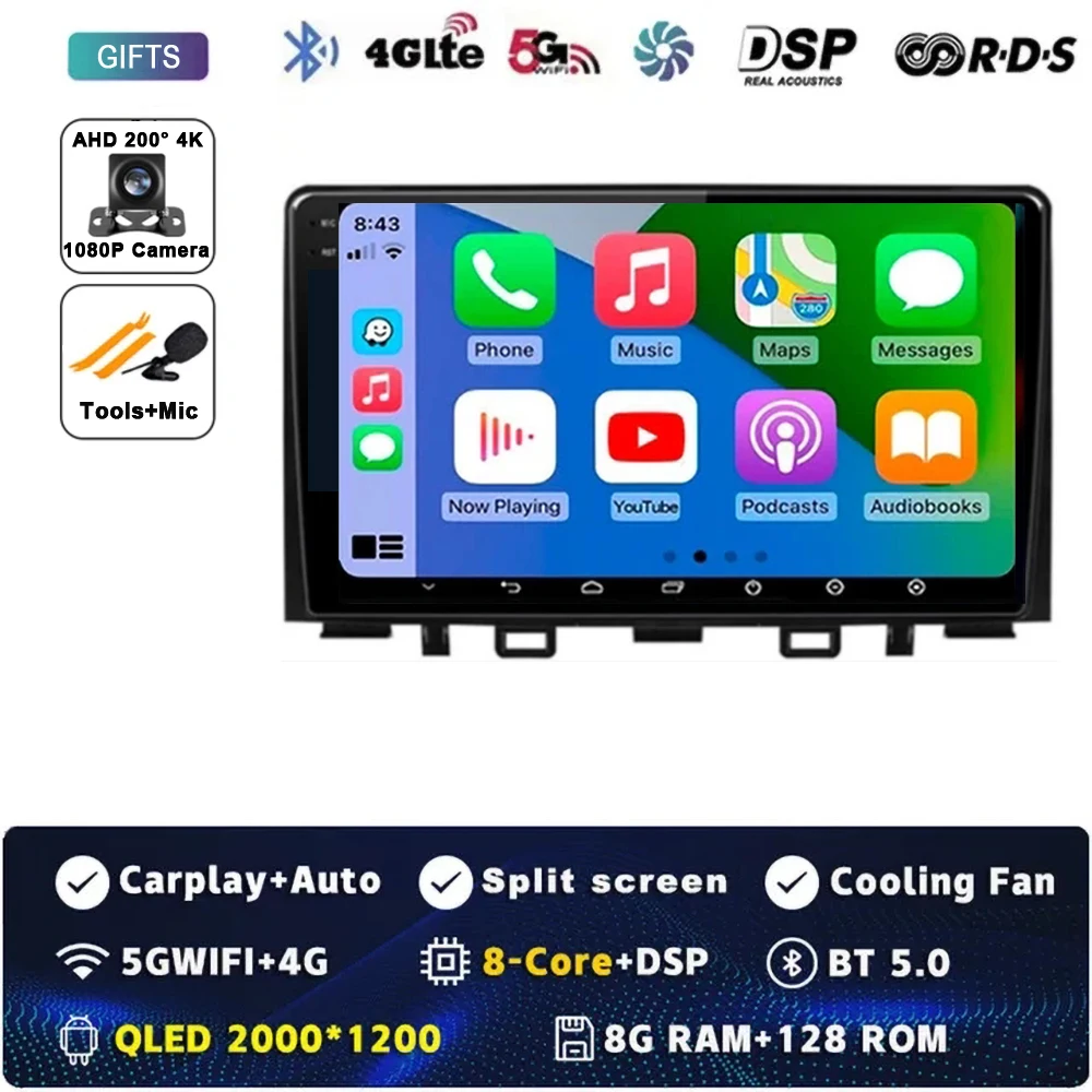 TIEYEZ Android 15 Carplay Auto Auto Radio GPS Multimedia Video Player Stereo BT Für Kia RIO Stonic YB 2016 2017 2018 2019 2020 2021 2022 8