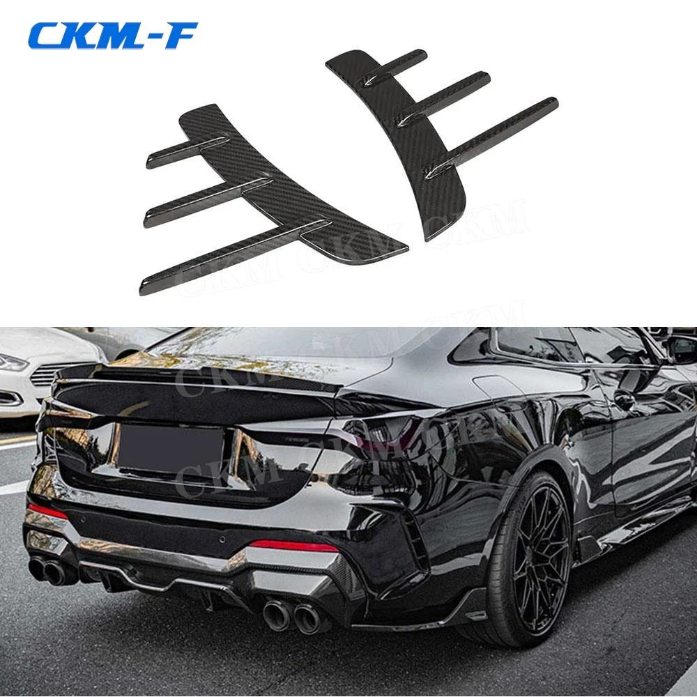 

Carbon Fiber Car Bodykits Rear Bumpers Lip Air Vent Trim Spoiler Canards Splitters For BMW 4 Series G22 G23 Coupe 2021 +