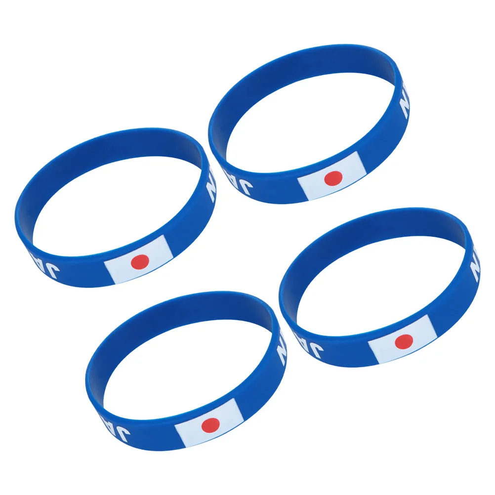 

4pcs Silicone Wristbands Flag Japan Soccer Football Sports Event Adjustable Men Friendship Rubber Bracelets