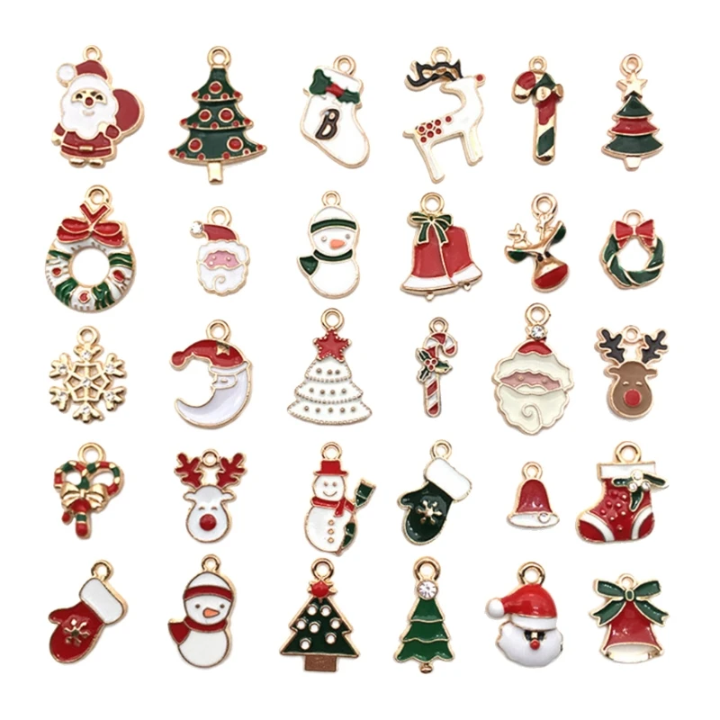 Christmas Dripping DIY Ornaments Pendant Mix 38 pcs Santa Christmas Tree / Snowman /Santa Hat Mix Decoration