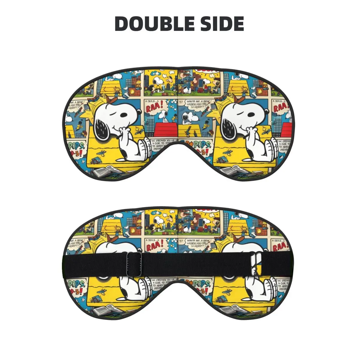 Peanuts Comic Characters Snoopy Sleep Mask for Side Sleeper Cartoon 100% Light Blocking Sleeping Eye Mask Cover for Women Men