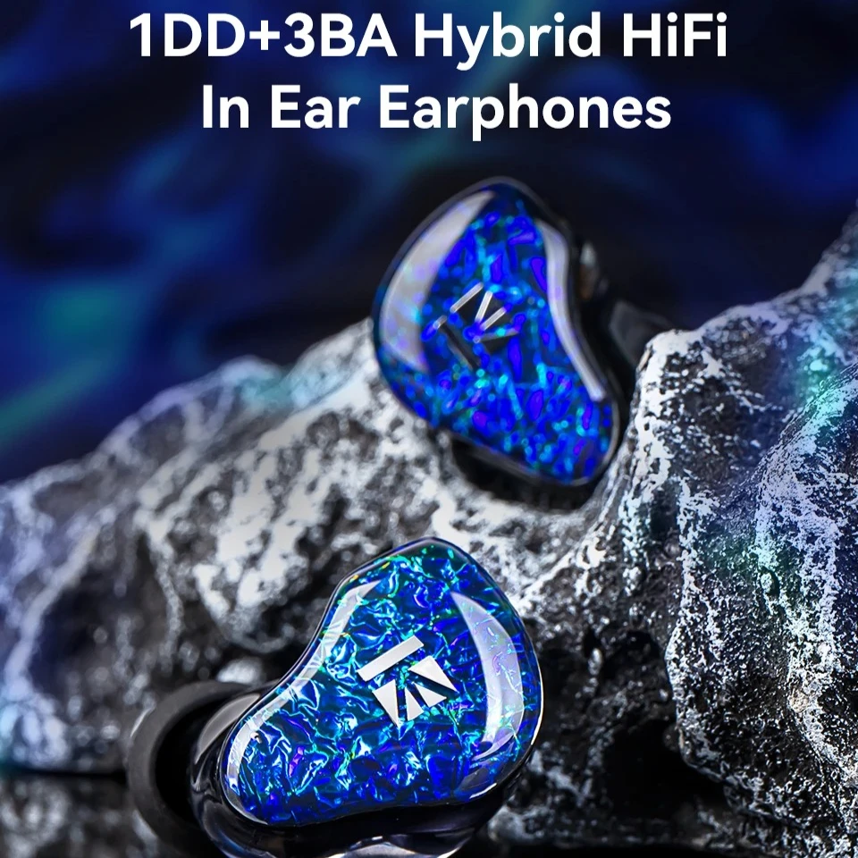 KBEAR Voyages SR-8 1DD+3BA Гибридные внутриканальные наушники HiFi с корпусом из 3D-печатной смолы, проводные наушники для спорта, мониторинга и игр.