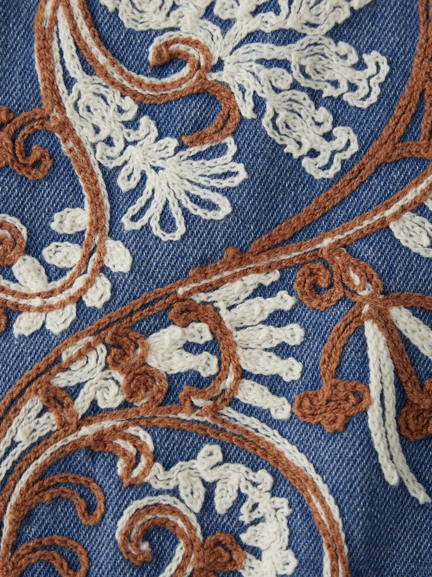 ผู้หญิง DENIM เสื้อถักโครเชต์แจ็คเก็ตดอกไม้เย็บปักถักร้อยรอบคอปุ่มปิดแขนกุดฤดูร้อน Streetwear