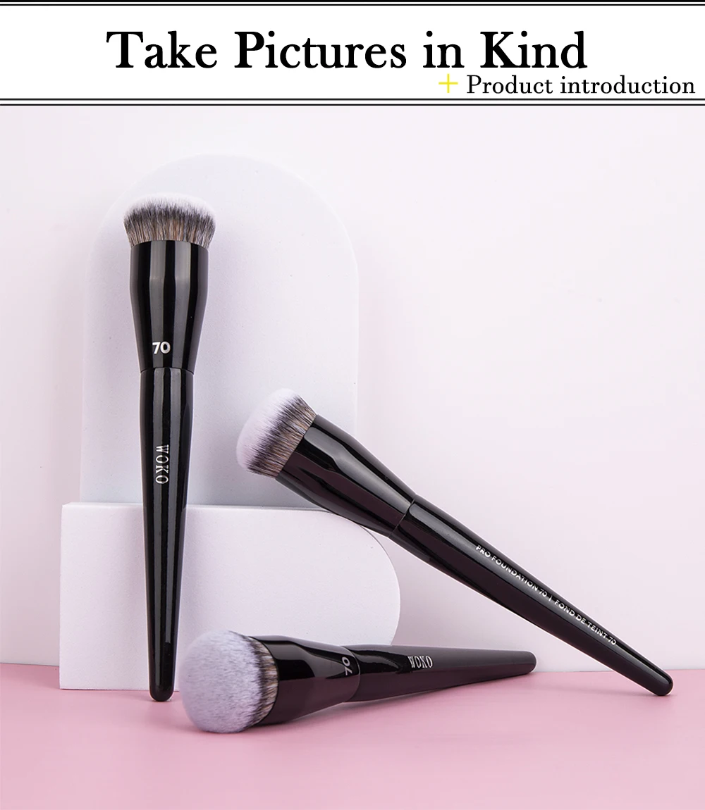 Flat Top Foundation Make-up-Pinsel, flach abgewinkelt, Kunsthaar, Gesichtskontur, Foundation, flüssige Creme, Bronzer, Polier-Make-up-Werkzeug – Detail 15