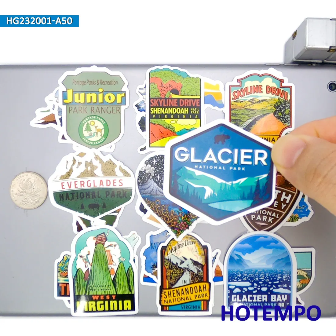 20/30/50Pieces, Nature Park Stickers Set, Outdoor Adventure Camping Hiking Trip, for Laptop Car Phone Luggage, Fun Sticker Pack