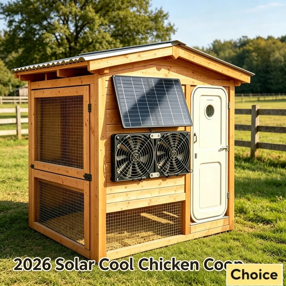 

Chicken Coop Solar Dual Fan with 15-20W High Efficiency Solar Panel Low Noise for Dog House Greenhouse Shed Barn