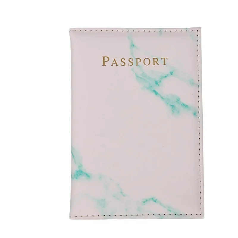 Passport Cover Women Men Pu Leather Passport Holder Bags Marble Style Packet Pouch Purse Fashion Travel ID Credit Card Wallet