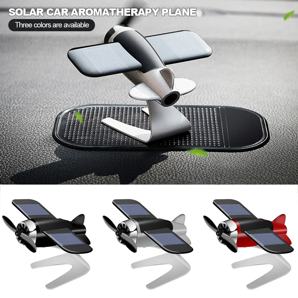 Solar Car Air Freshener Smell In The Styling Solar Airplane Model Center Console Decoration Auto Fragrance Air Fresheners