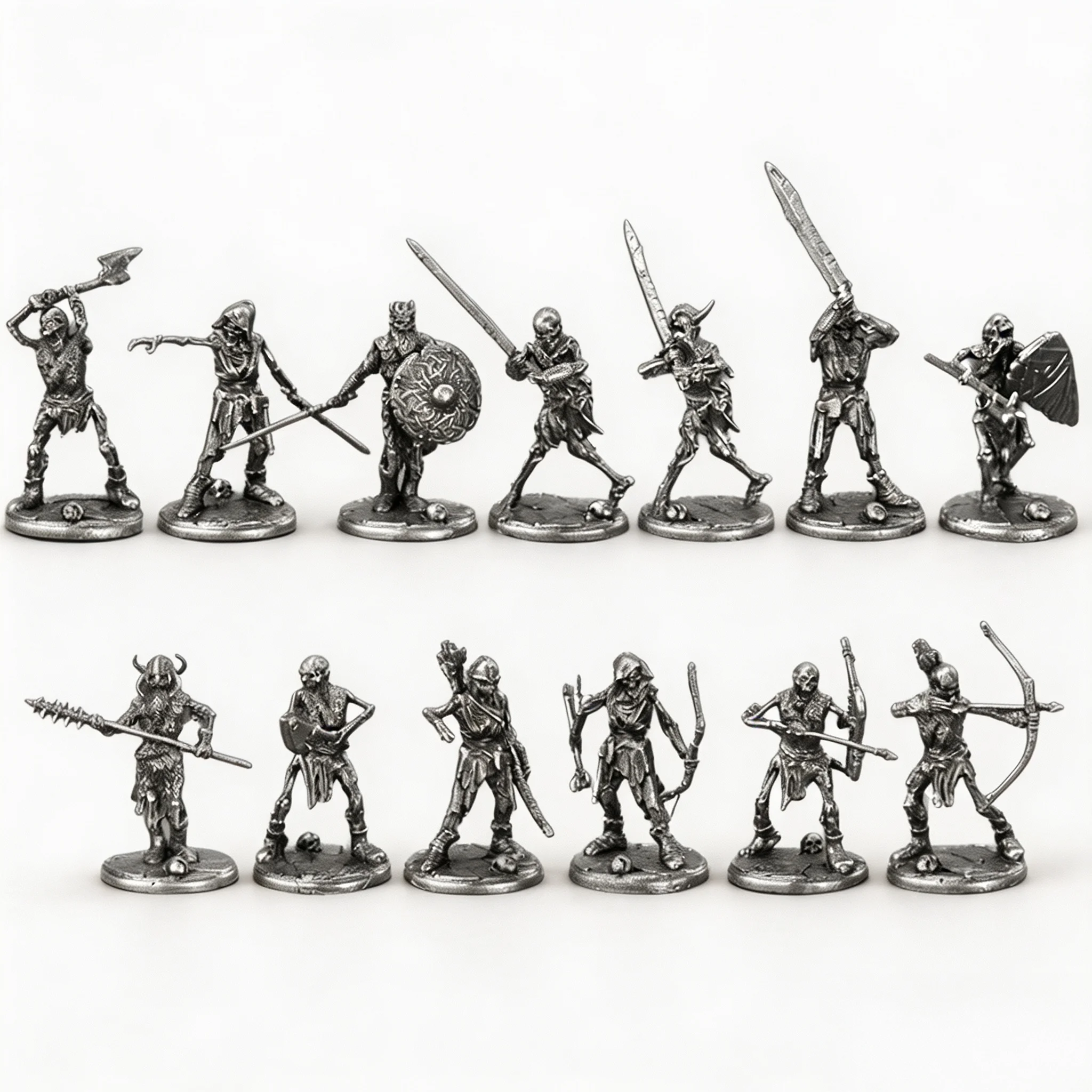 Metal Viking Skeleton Warrior Legion Soldier Tabletop Game Ornaments Car Interior Decor Gift for Men Collectible