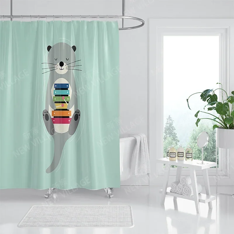 Waterproof fabric shower curtains Bathroom curtain accessories Bath curtain for shower 180x200cm 240*200 anime boho decoration image 6